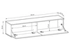 TV-Lowboard Hänge mit Türen 135 cm Diolo Schwarzer Marmor mit glatter Front