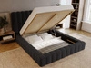 Polsterbett mit Bettkasten und Lattenrost 160x200 Rotto Schwarz