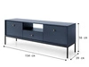 TV-Lowboard mit Schubladen und Türen mit Schwarz Metallbeinen Amor Marineblau
