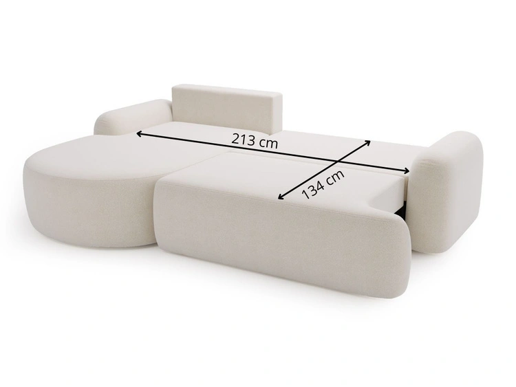 Ecksofa L-Form Rechts mit Schlaffunktion und Bettkasten Aurio Grau