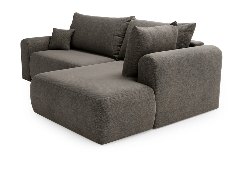Ecksofa L-Form mit Schlaffunktion und Bettkasten Savana Bis Grau