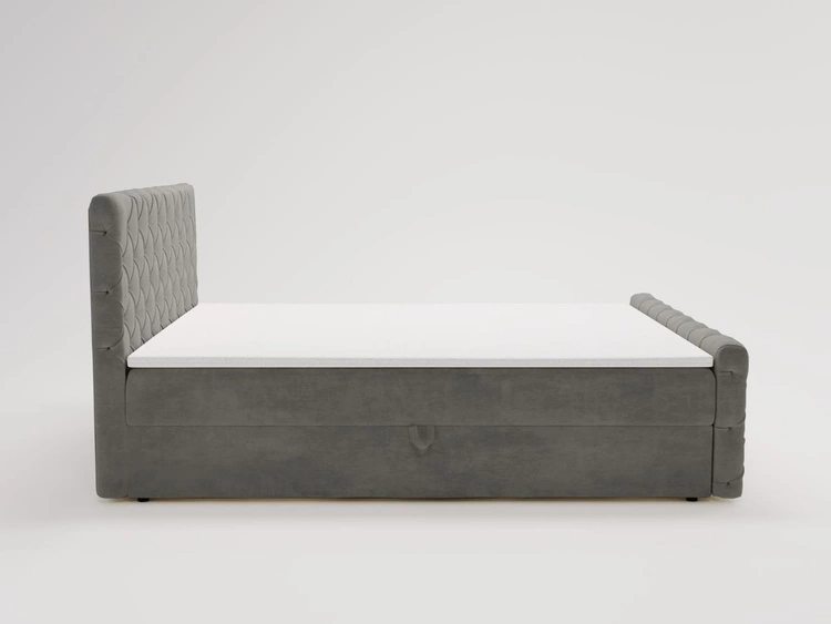 Boxspringbett mit Bettkasten 180x200 Lunaris Dunkelgrau