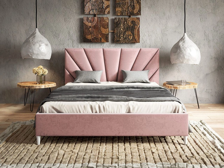Polsterbett mit Lattenrost 160x200 Fuzi Rosa
