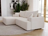 Ecksofa L-Form Links mit Schlaffunktion und Bettkasten California Creme