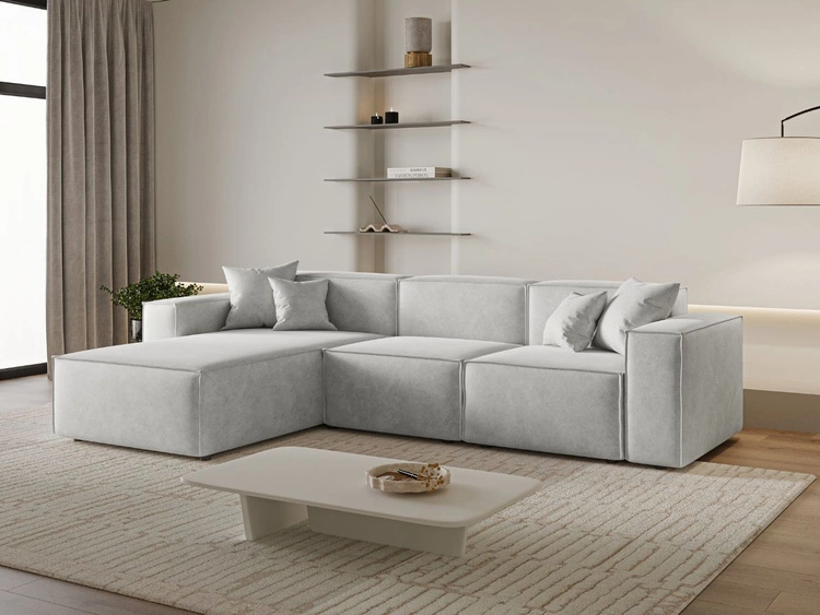 Ecksofa L-Form Links Arizona Hellgrau