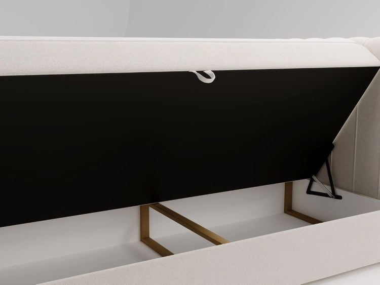 Boxspringbett mit Bettkasten 120x200 Osteno Creme