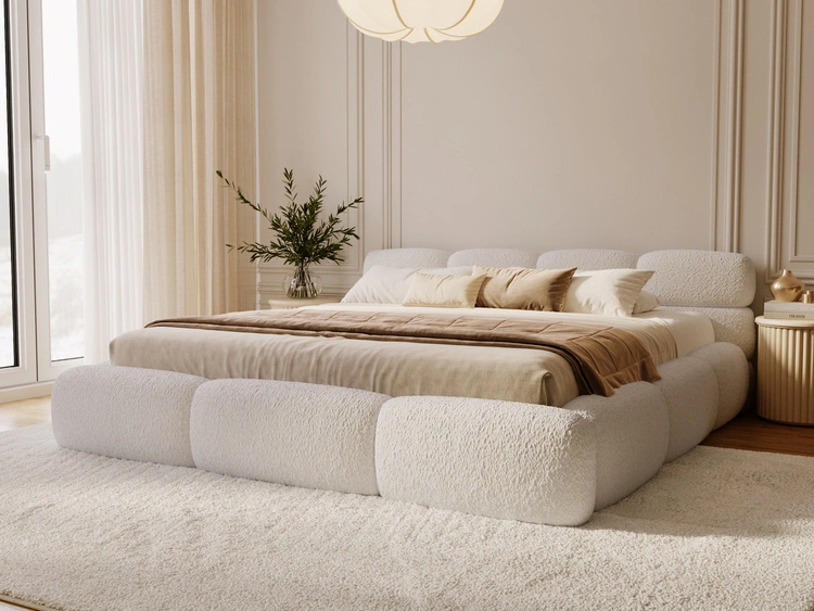 Polsterbett mit Bettkasten und Bettrost 180x200 Sweet Low Beige