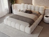 Polsterbett mit Bettkasten und Lattenrost 120x200 Modo aus Bouclé-Stoff Beige