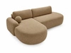 Ecksofa L-Form Links mit Schlaffunktion und Bettkasten Aurio O Hellbraun