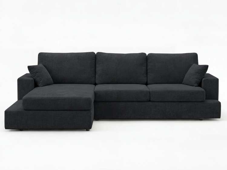 Ecksofa L-Form fürs Wohnzimmer Nesto Links Schwarz