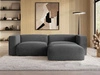Ecksofa L-Form Rechts Moderne Cord Ecksofa Landi Dunkelgrau