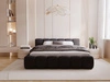 Polsterbett ohne Bettkasten mit Lattenrost 160x200 Cloud Low aus Bouclé-Stoff Schwarz