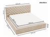 Polsterbett mit Bettkasten und Lattenrost 200x200 Apollo Beige