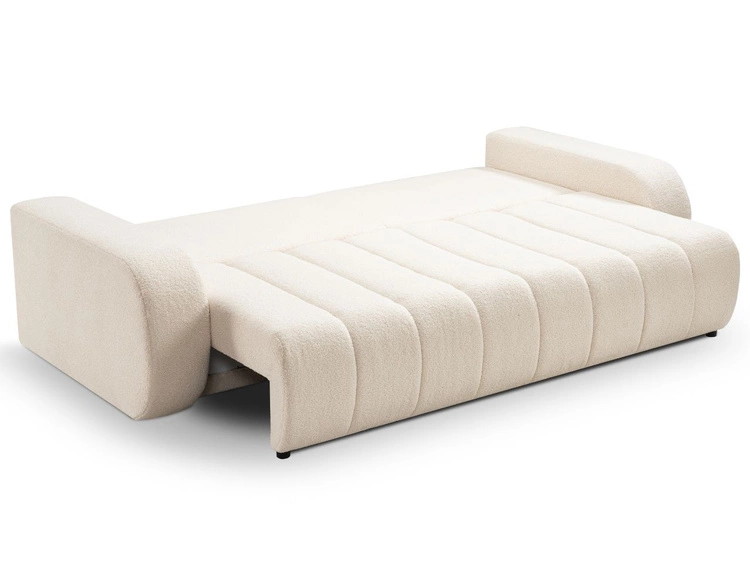 Schlafsofa mit Bettfunktion und Bettkasten Adoro Hellbeige