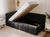 Jugendbett Einzelbett mit Bettkasten und Lattenrost 90x200 Cloud One Schwarz Bouclé-Stoff 