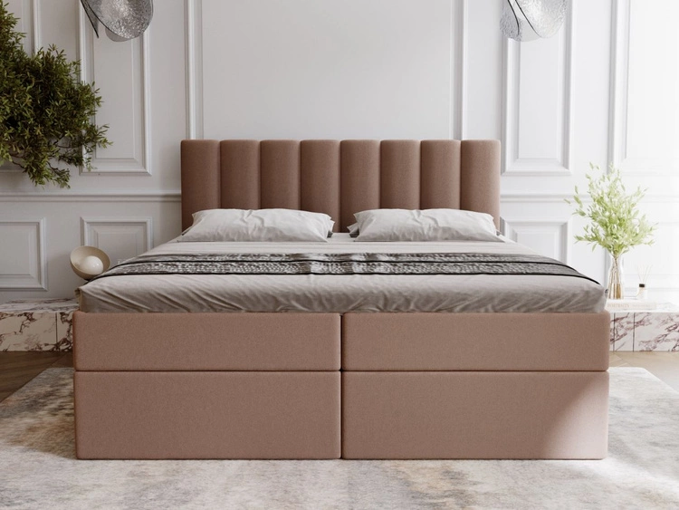 Boxspringbett mit Bettkasten 160x200 Mocca Braun