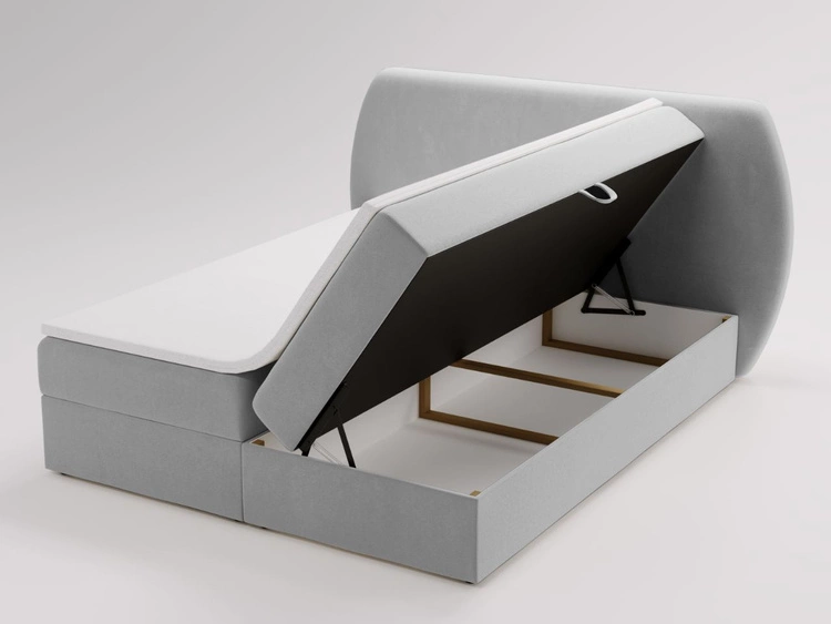 Boxspringbett mit Bettkasten 140x200 Bogota Hellgrau