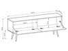 TV-Lowboard mit Türen 135 cm Diolo Beige mit geriffelter Vorderseit auf goldenen Beinen 