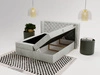 Boxspringbett mit Bettkasten 180x200 Lion Hellgrau