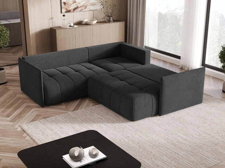 Ecksofa L-Form mit Schlaffunktion und Bettkasten Ardi L Anthrazit