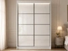 Schiebetürenschrank mit Sprossen 150 cm mit LED-Beleuchtung Ponti Weiß