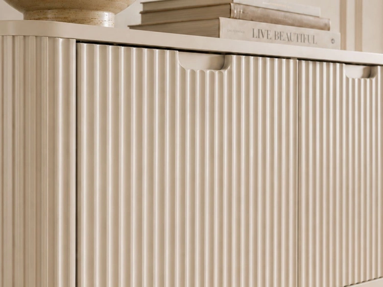 TV-Lowboard mit Türen Viva Beige auf Golden Beinen