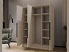Kleiderschrank 150 cm Perugia Kaschmir mit schwarzen Griffen