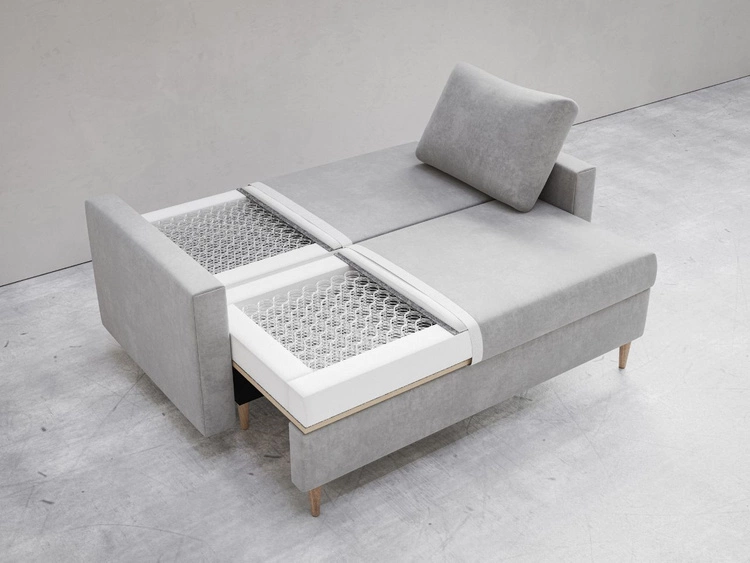 Schlafsofa mit Bettfunktion und Bettkasten Pori Creme