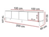 TV-Lowboard mit Türen auf Schwarzen Metallbeinen 200 cm Nodoo Weiß Hochglanz