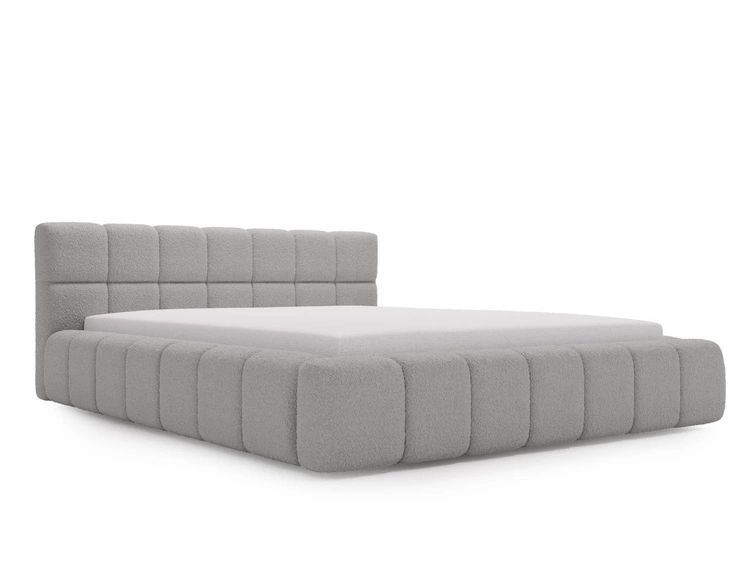 Polsterbett mit Bettkasten und Lattenrost 140x200 Alicante Boucle Grau