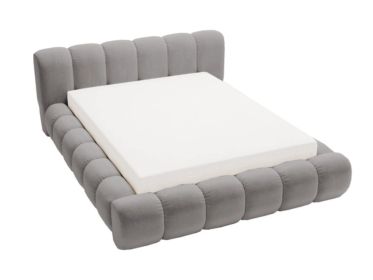 Polsterbett mit Bettkasten und Lattenrost 160x200 Doria Grau