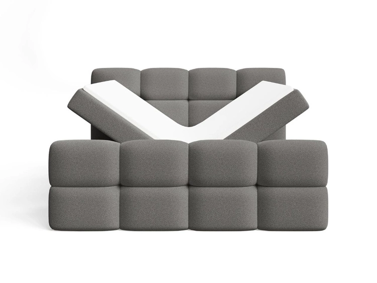 Boxspringbett mit Bettkasten 160x200 Rivon Grau