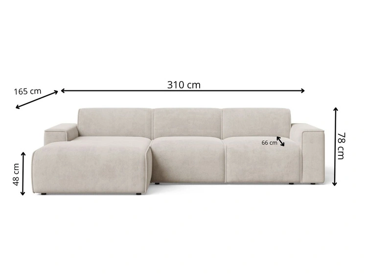 Ecksofa L-Form Rechts Lavia Hellbeige