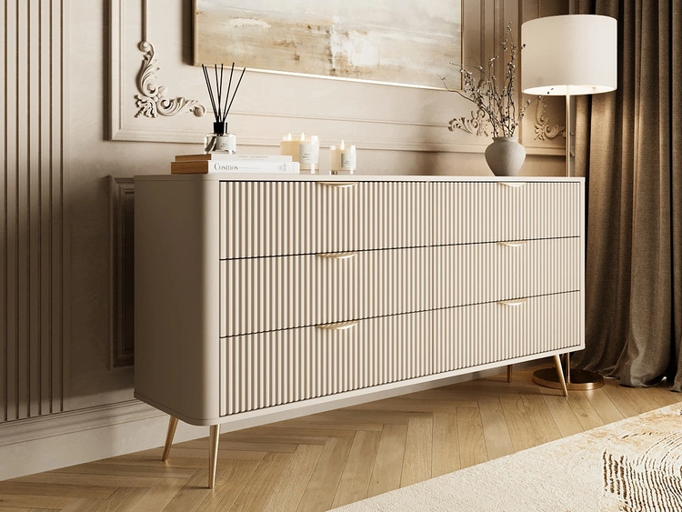 Kommode mit 6 Schubladen Latina Beige