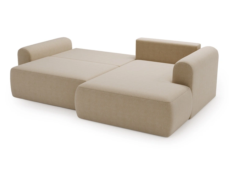 Ecksofa L-Form mit Schlaffunktion und Bettkasten Savana Bis Beige