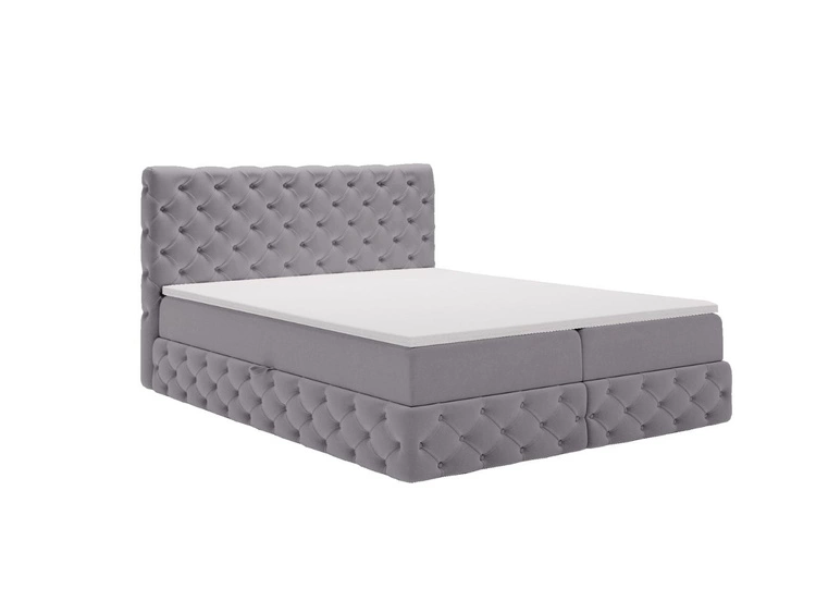 Boxspringbett mit Bettkasten 140x200 Canolo Grau