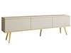 TV-Lowboard mit Türen 175 cm Diolo Beige mit glatter Front auf goldenen Beinen