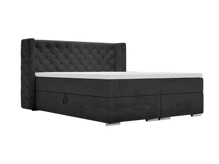 Boxspringbett mit Bettkasten 160x200 Lion Schwarz