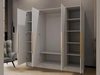 Kleiderschrank mit Spiegel 200 cm Lucca Weiß mit goldenen Griffen