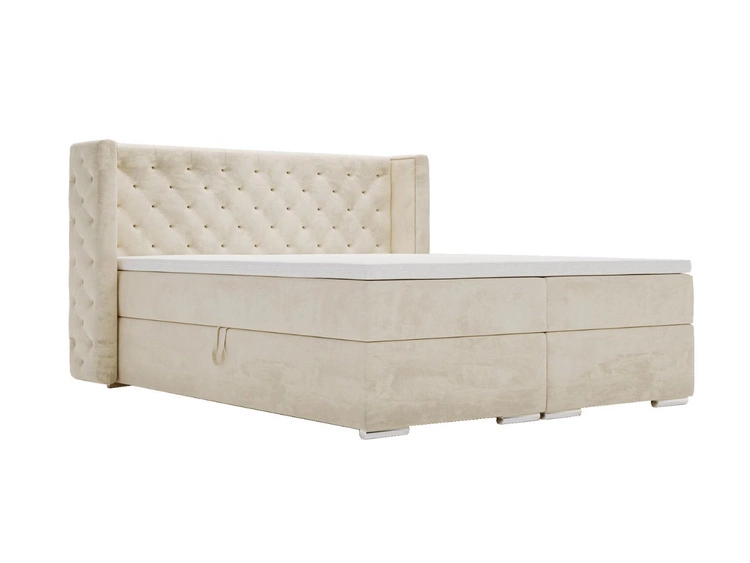 Boxspringbett mit Bettkasten 160x200 Lion Creme