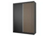 Schiebetürenschrank mit Lamellen 150 cm Loreto Schwarz