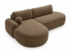 Ecksofa L-Form Links mit Schlaffunktion und Bettkasten Aurio O Braun