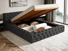 Polsterbett mit Bettkasten und Lattenrost 140x200 Palini Schwarz