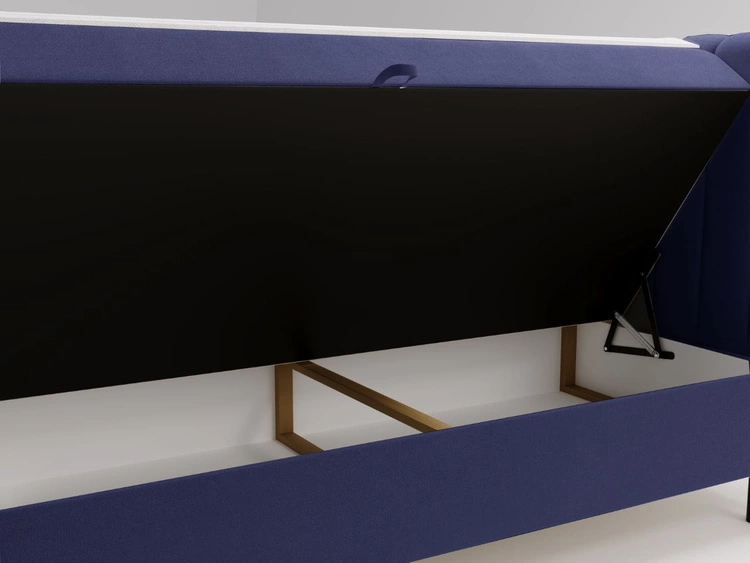 Boxspringbett mit Bettkasten 140x200 Primavera Dunkelblau