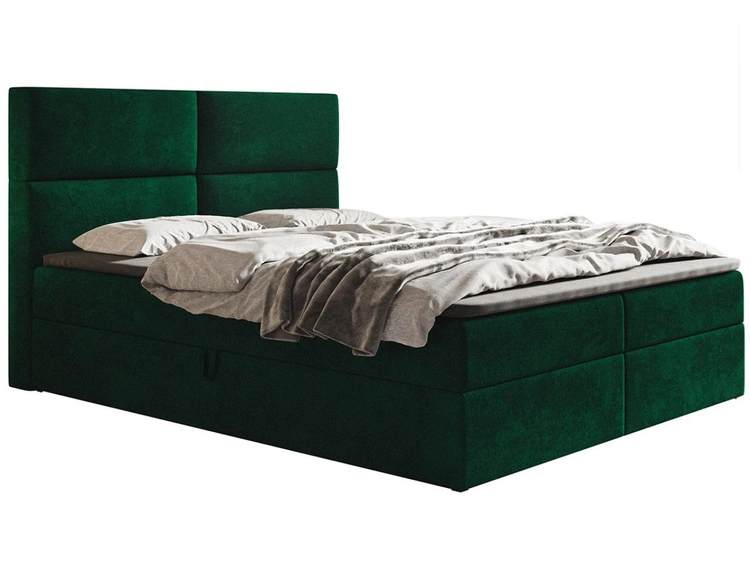 Boxspringbett mit Bettkasten 160x200 Hera Grün