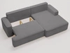 Ecksofa L-Form Rechts mit Schlaffunktion und Bettkasten California Grau