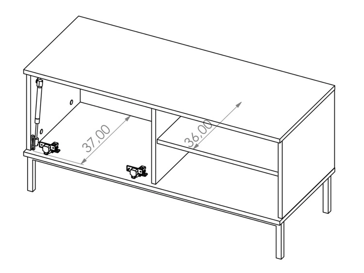 TV-Lowboard mit Türen 100 cm Soroko Hickory
