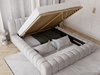 Polsterbett mit Bettkasten und Lattenrost 180x200 Italia Hellgrau