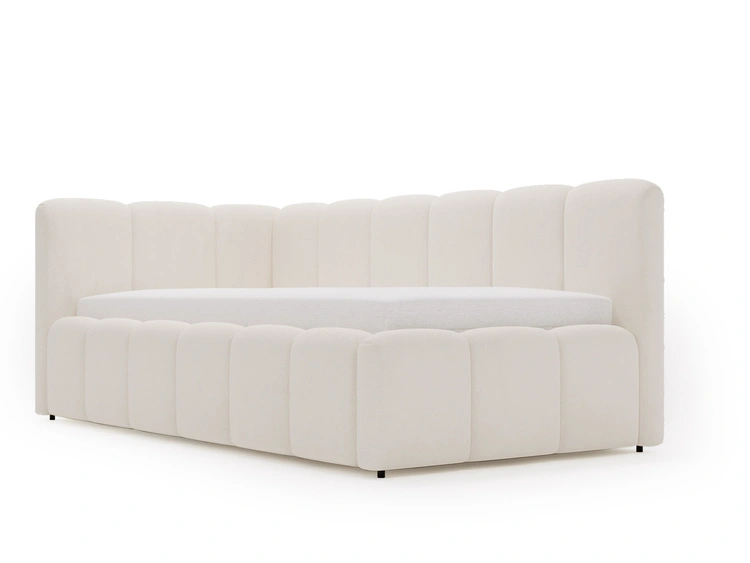 Jugendbett Einzelbett mit Bettkasten und Lattenrost 90x200 Cloud One Beige