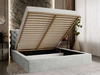 Polsterbett mit Bettkasten und Lattenrost 200x200 Apollo  Hellgrau